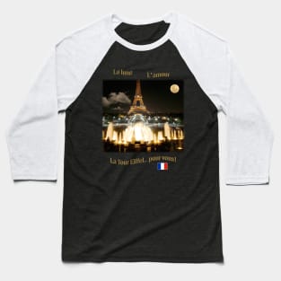 Eiffel Tower at Night 1972 Baseball T-Shirt